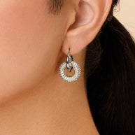 Hunter CZ Interlocking Circle Drop Earrings