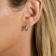 Greer CZ Burst Micro Hoop Earrings