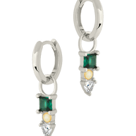 Harmony CZ & Opal Charm Hoop Earrings