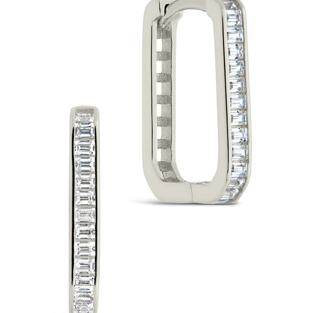 Piper CZ Rectangle Hoop Earrings
