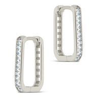 Piper CZ Rectangle Hoop Earrings