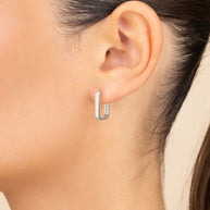 Piper CZ Rectangle Hoop Earrings