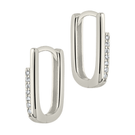 Nadine CZ Rectangle Hoop Earrings