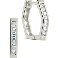 Dani CZ Geometric Micro Hoop Earrings