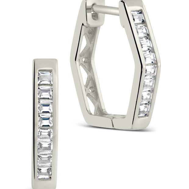 Dani CZ Geometric Micro Hoop Earrings