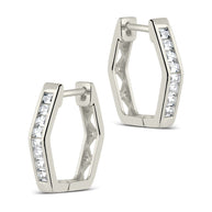 Dani CZ Geometric Micro Hoop Earrings
