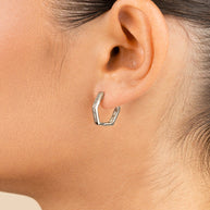 Dani CZ Geometric Micro Hoop Earrings