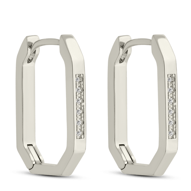 Aria Geometric CZ Micro Hoop Earrings
