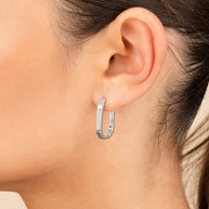 Aria Geometric CZ Micro Hoop Earrings