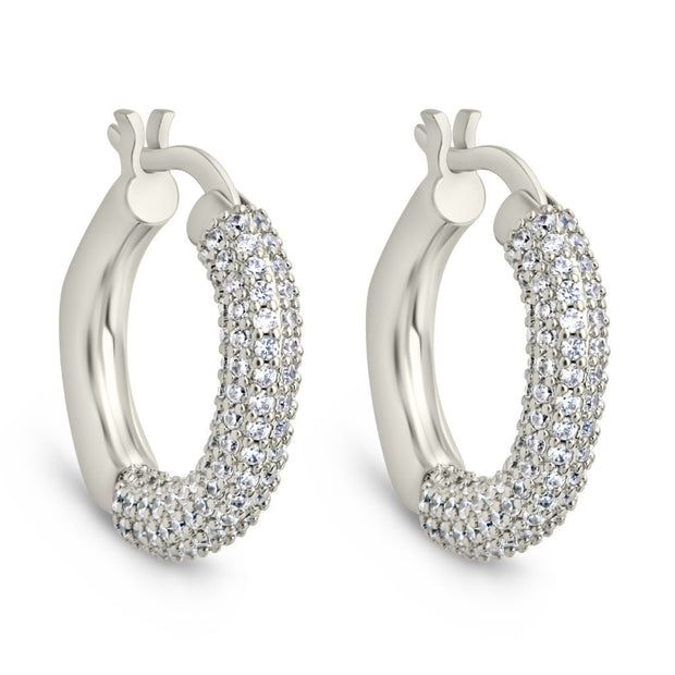 Cordelia CZ Studded Hoop Earrings