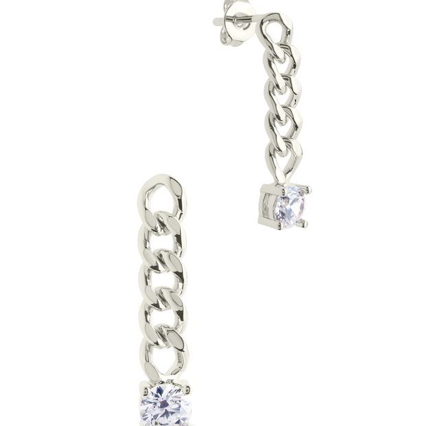 Phoebe CZ Chain Link Drop Stud Earrings