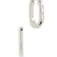 Casey Rectangular CZ Hoop Earrings