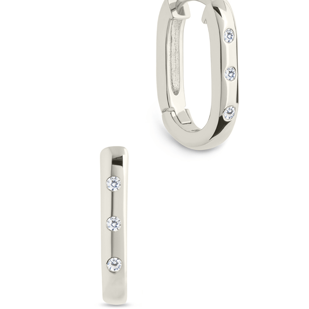 Casey Rectangular CZ Hoop Earrings