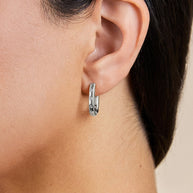 Casey Rectangular CZ Hoop Earrings