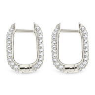 Francesca CZ Rectangular Hoop Earrings