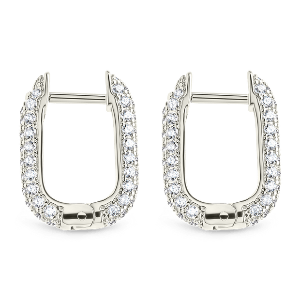 Francesca CZ Rectangular Hoop Earrings