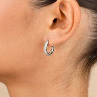 Francesca CZ Rectangular Hoop Earrings