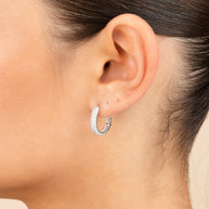 Francesca CZ Rectangular Hoop Earrings