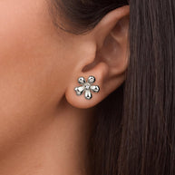Jocelyn CZ Micro Flower Stud Earrings