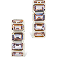 Nyssa Bezel CZ Station Hoop Earrings