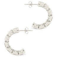 Nyssa Bezel CZ Station Hoop Earrings
