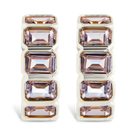Nyssa Bezel CZ Station Hoop Earrings