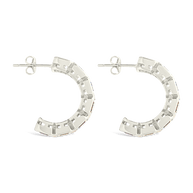 Nyssa Bezel CZ Station Hoop Earrings