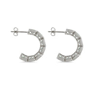 Nyssa Bezel CZ Station Hoop Earrings