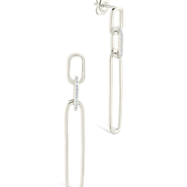 Chelle CZ Mixed Link Drop Studs