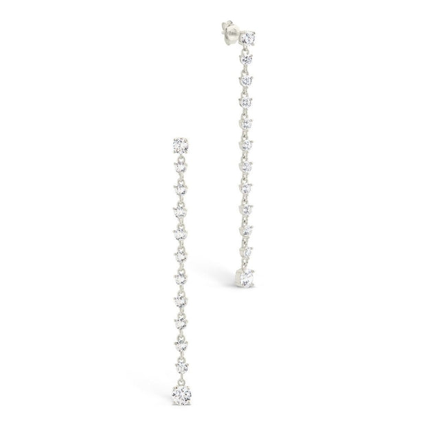 Layken CZ Stationed Stud Earrings