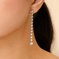 Layken CZ Stationed Stud Earrings