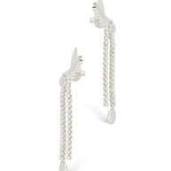 Lowen CZ Beaded Dangle Stud Earrings