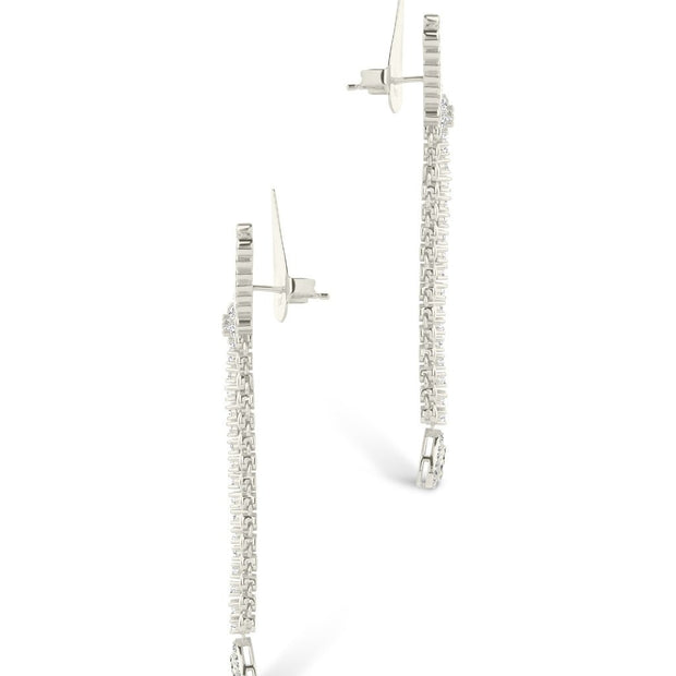 Lowen CZ Beaded Dangle Stud Earrings