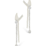 Lowen CZ Beaded Dangle Stud Earrings