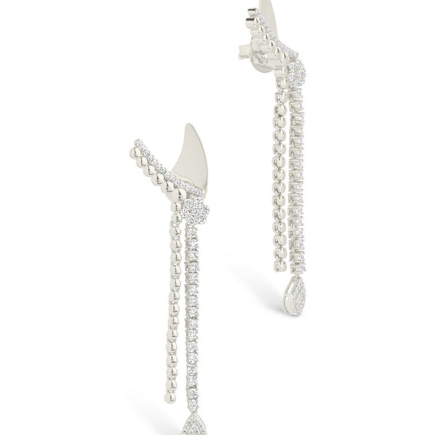 Lowen CZ Beaded Dangle Stud Earrings