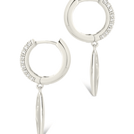 Bliss CZ Anchor Chain Micro Hoop Earrings