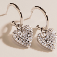Disco Heart CZ Micro Hoop Earrings