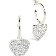 Disco Heart CZ Micro Hoop Earrings