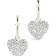 Disco Heart CZ Micro Hoop Earrings