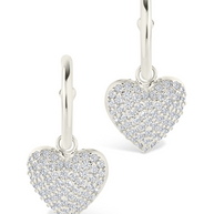 Disco Heart CZ Micro Hoop Earrings