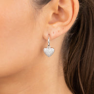 Disco Heart CZ Micro Hoop Earrings