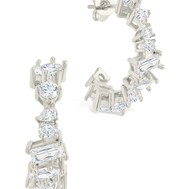 Keziah Geo Cut CZ Hoops