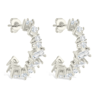 Keziah Geo Cut CZ Hoops