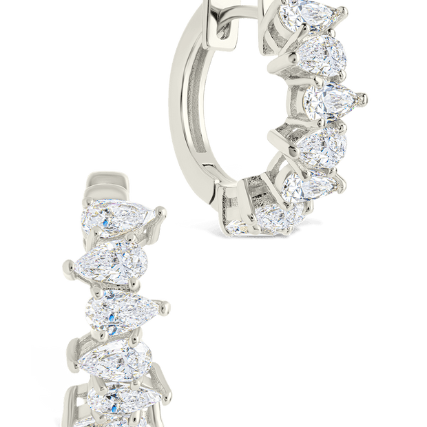 Carina Pear Cut CZ Hoops