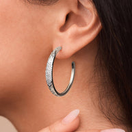 Cherise Pave CZ Hoop Earring