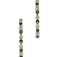 Bezel Set Mixed CZ Hoops