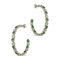 Bezel Set Mixed CZ Hoops