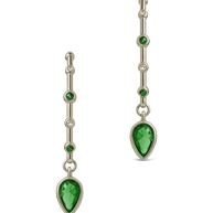 Bezel CZ Station Hoop Earrings