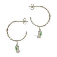 Bezel CZ Station Hoop Earrings