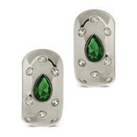 Mixed CZ Chunky Huggie Hoops